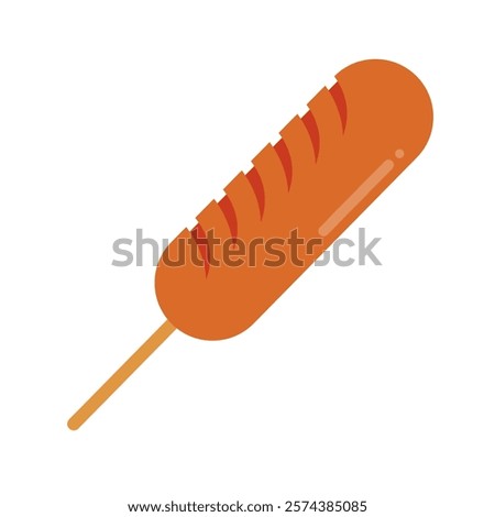 Sausage on stick icon. Vector.