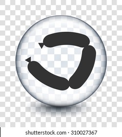 Sausage on Transparent Round Button