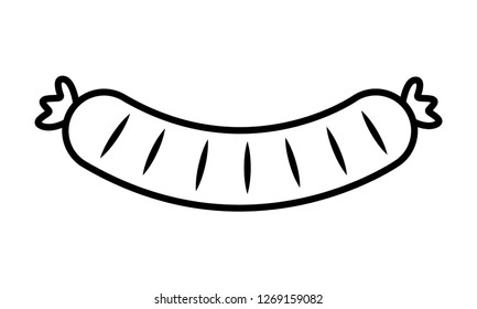 sausage on white background