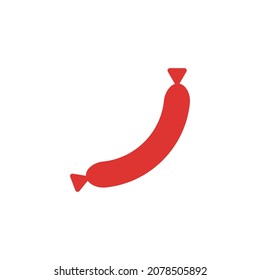 Sausage on a white background. Minimalistic vector image.