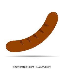 Sausage on a white background, vector