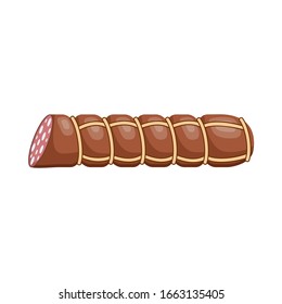 Sausage on a white background. Vector illustration