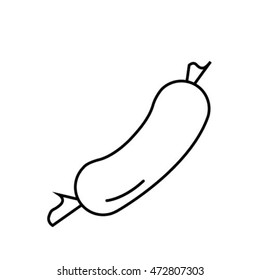 sausage outline icon vector illustrator. Food icon. Eps10