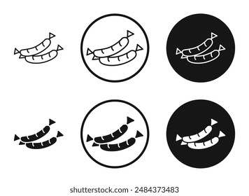 Sausage outlined icon vector collection.