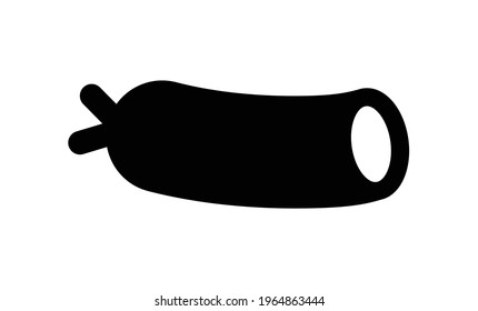 Sausage package sliced. Vector food icon