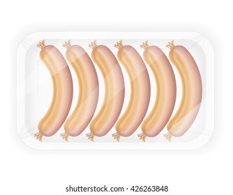 sausage in the package vector illustration isolated on white background