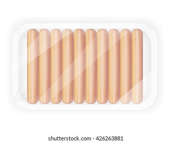 sausage in the package vector illustration isolated on white background
