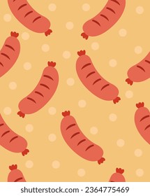 Sausage pattern on a yellow background.