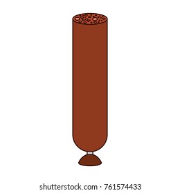 sausage piece icon in colorful silhouette with thin black contour