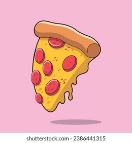 Sausage Pizza Slice Vector Design