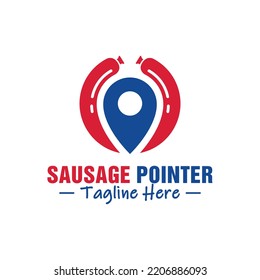 sausage pointer vector logo design