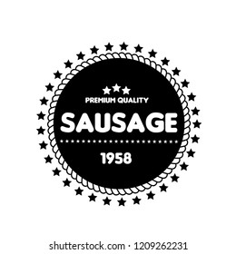 sausage premium quality badge. premium quality package label. vintage stamp. designed for butcher shop