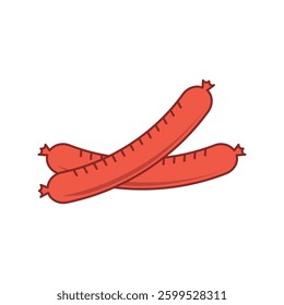 Sausage product  Vector Illustration Design icon. Street Food Logo