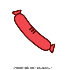 sausage of a red color over a white background vector illustration design