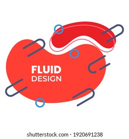 Sausage red liquid design with curved lines and circles. suitable for background, web, cover, banner, presentation, etc.