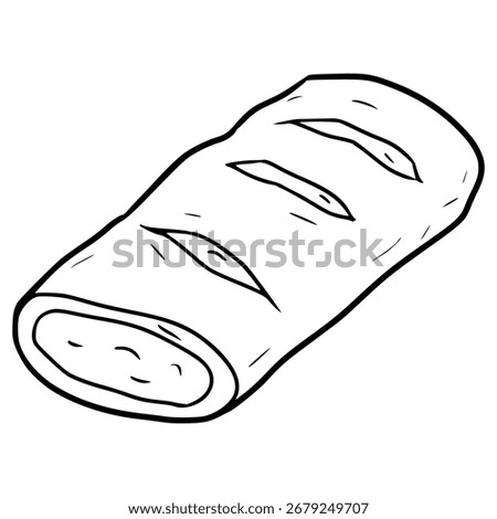 sausage roll illustration outline vector
