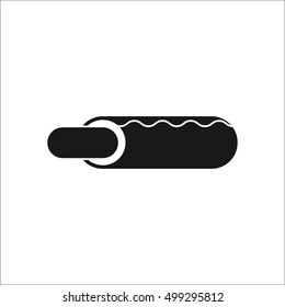 Sausage roll symbol sign silhouette icon on background