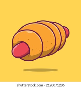 Sausage rolls Vector Cartoon Illustration on isolated background