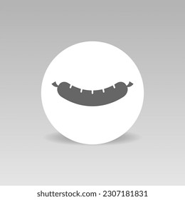 Sausage round vector icon barbecue concept symbol