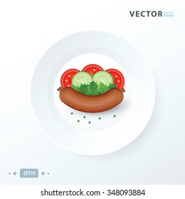 sausage and salad