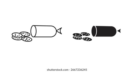 Sausage salami icon elements. doodle graphics icons.
