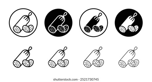 Salsicha ícone de salame logotipo definir vetor