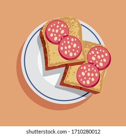 sausage sandwiches on a plate
