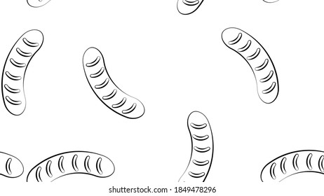 Sausage seamless pattern background.Colorful wallpaper vector illustration and good for printing.