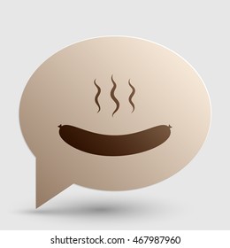 Sausage simple sign. Brown gradient icon on bubble with shadow.