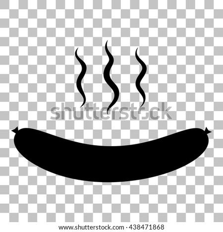 Sausage simple sign. Flat style black icon on transparent background.