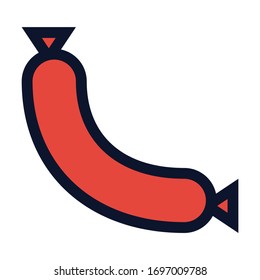 Salchicha. Icono de color del vector simple.