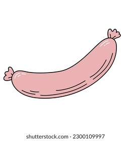 Sausage sketch. Vector hand drawn illustration. Isolated on white.