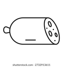 Sausage Slice Icon – Food Vector Symbol, Meat Sausage Slice Icon, Sausage Cut Piece Icon – Vector Graphic..eps