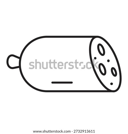 Sausage Slice Icon – Food Vector Symbol, Meat Sausage Slice Icon, Sausage Cut Piece Icon – Vector Graphic..eps