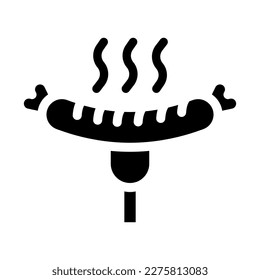 sausage solid icon illustration vector graphic 