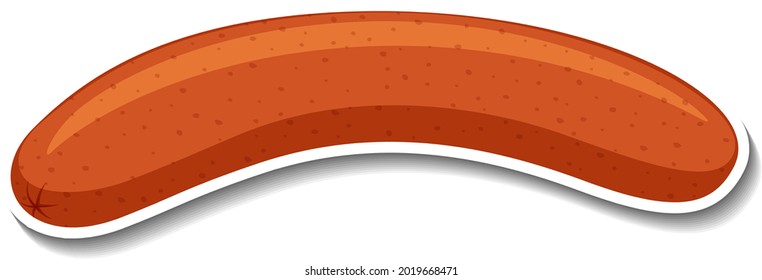 Ein Würstchen-Aufkleber auf weißem Hintergrund, Vektorgrafik