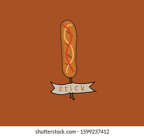 sausage sticks design vector. fast food. junk food