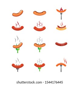 Sausage symbol vector icon illustration