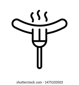 sausage thin line vector icon
