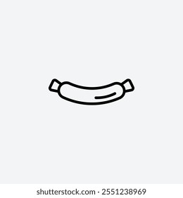 Sausage thin liner icon isolated.