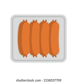 Sausage in vacuum packaging isolated on white background.
