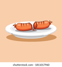 sausage vector art illustration good for restaurant or cafe