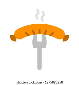 Sausage vector, Barbecue related flat design icon