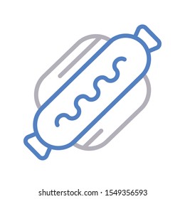 sausage vector colour line icon 