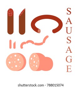 Sausage. Vector drawing on white background