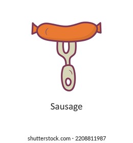 Sausage Vector Filled outline Icon Design illustration. Travel Symbol on White background EPS 10 File