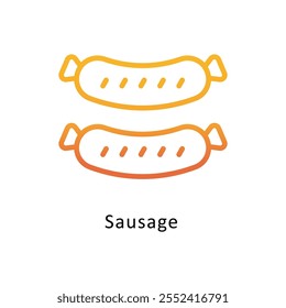 Sausage Vector Gradient outline Icon. Eps10 File