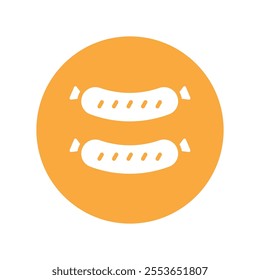 Sausage vector gylph Circle Icon. Eps 10 file