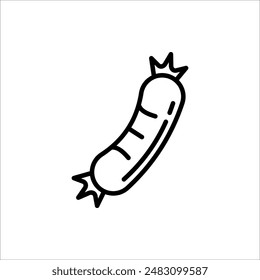 Sausage vector icon. Editable vector stroke sausage icon on white background.