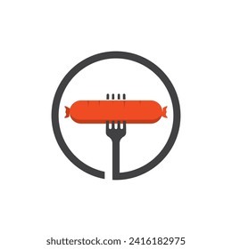 sausage vector icon illustration design,sausage restaurant vector icon 